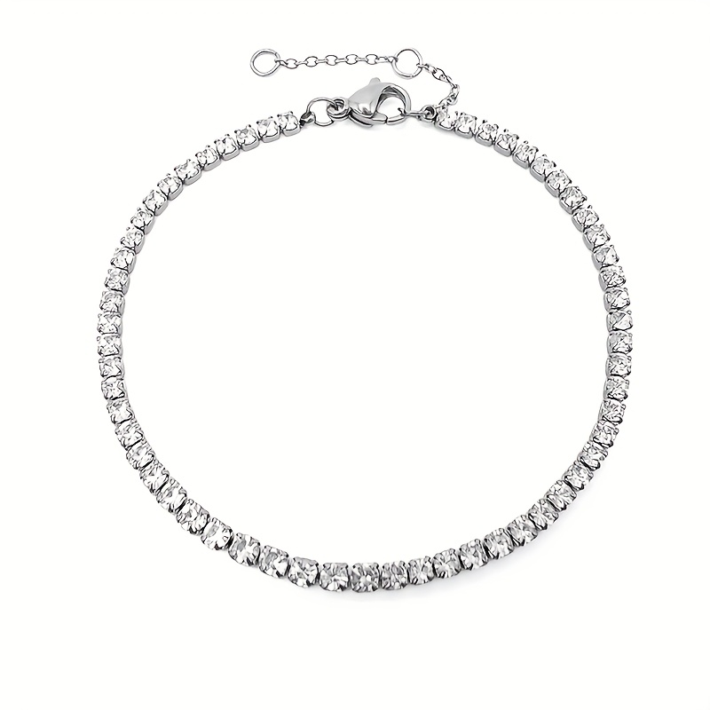 Adjustable Crystal Bracelet Golden Tone Chain Sparkling Clear Crystals